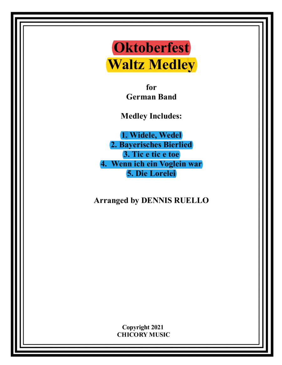 Oktoberfest Waltz Medley - German "Oom Pah" Band - Intermediate (arr. Dennis Ruello)