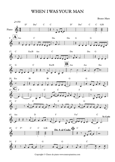 When I Was Your Man (arr. Mateo Aguilar)