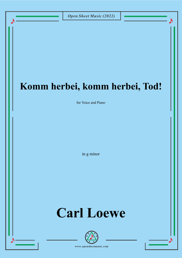 Loewe-Komm herbei,komm herbei,Tod!in g minor (arr. OSM Press)