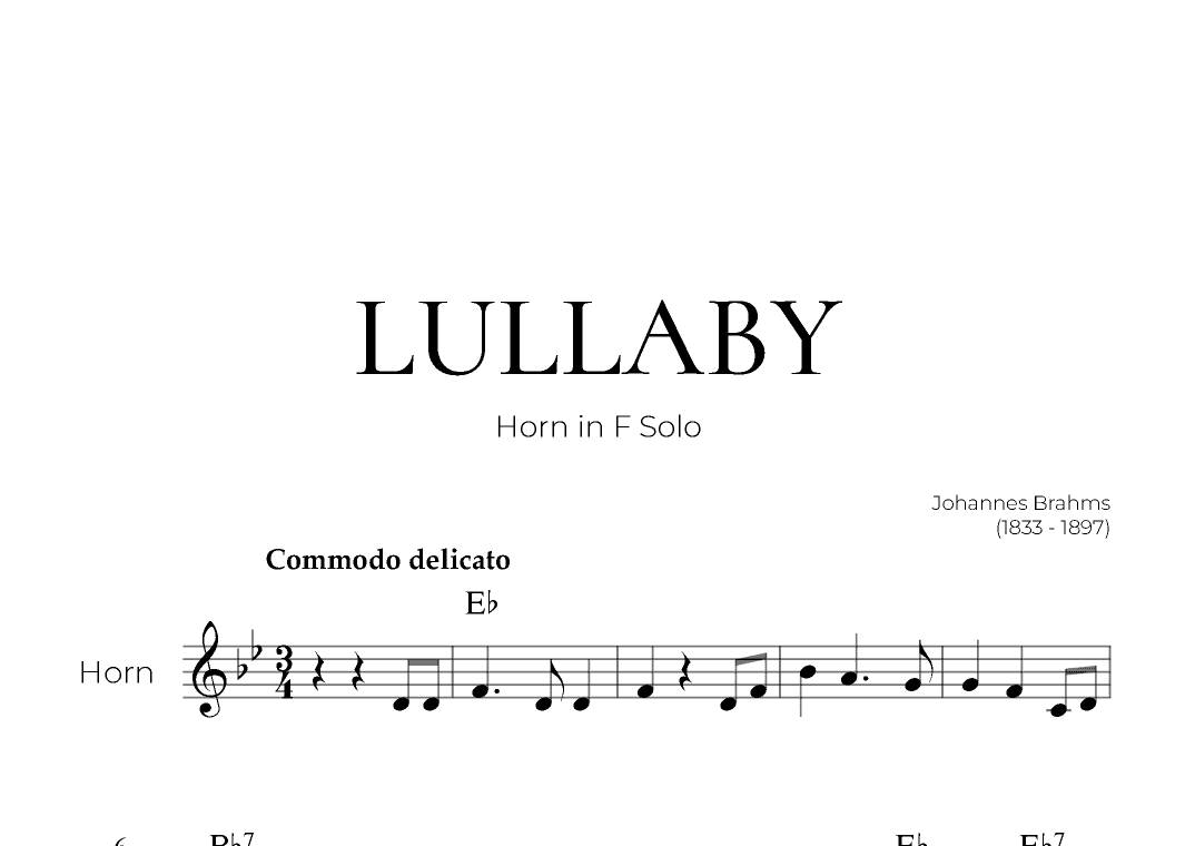 Lullaby (French Horn Solo) - Johannes Brahms (arr. Pedro Merendi)