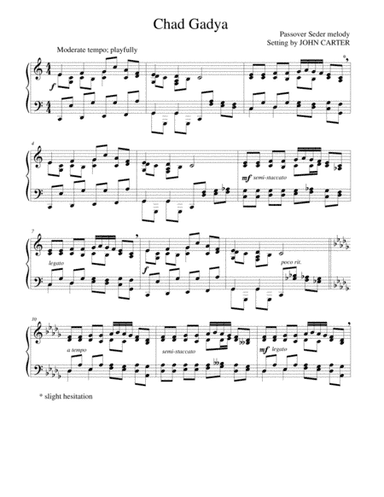 Chad Gadya (a Passover Seder melody) (arr. John Carter)