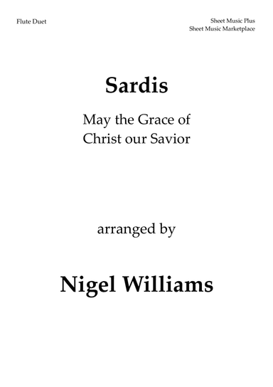 Sardis (May the Grace of Christ our Savior), for Flute Duet (arr. Nigel Williams)