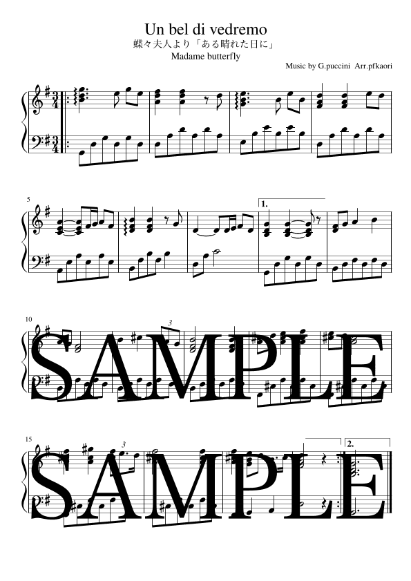 Un bel dì,vedremo (arr. pfkaori)