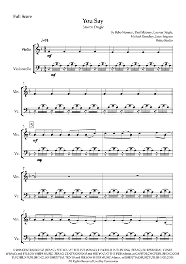 You Say (arr. Fabio Britto)