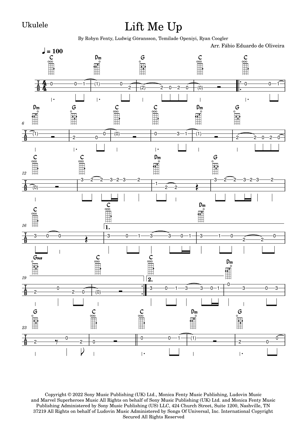 Lift Me Up (arr. Fabio Eduardo de Oliveira)