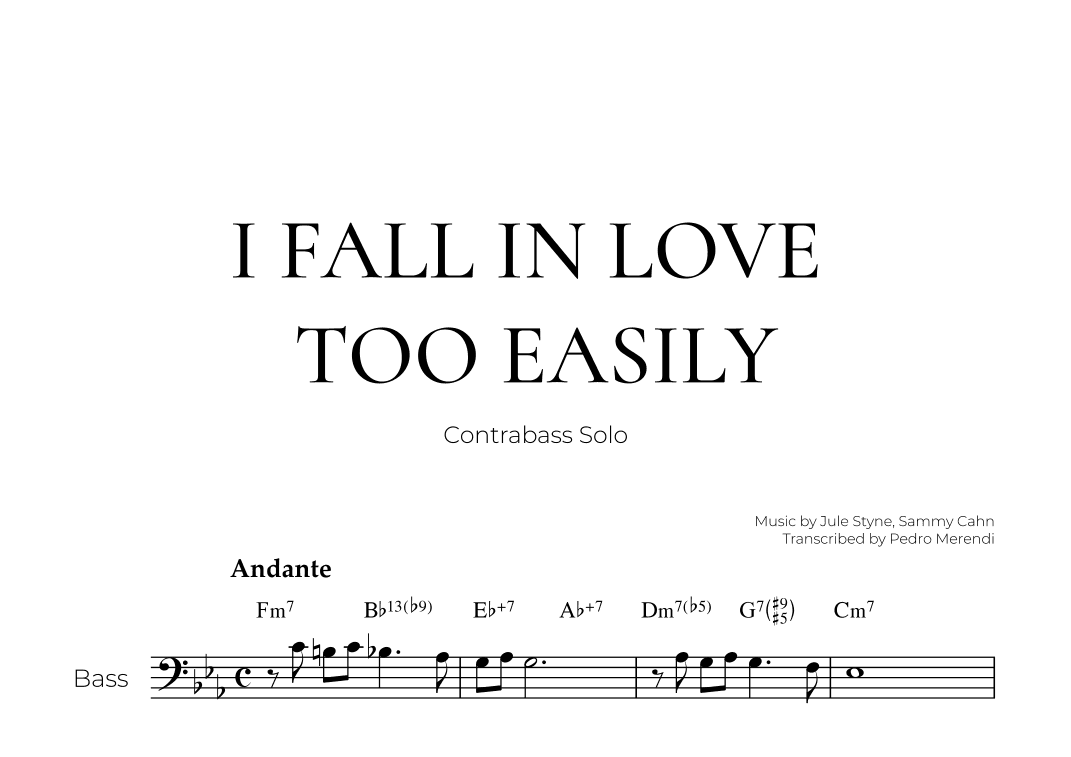 I Fall In Love Too Easily (arr. Pedro Merendi)
