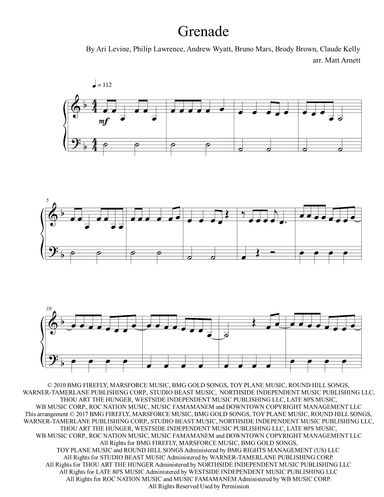 Grenade (arr. Matt Arnett)