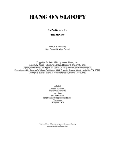 Hang On Sloopy (arr. Jim Farley www.arrangementsone.com)