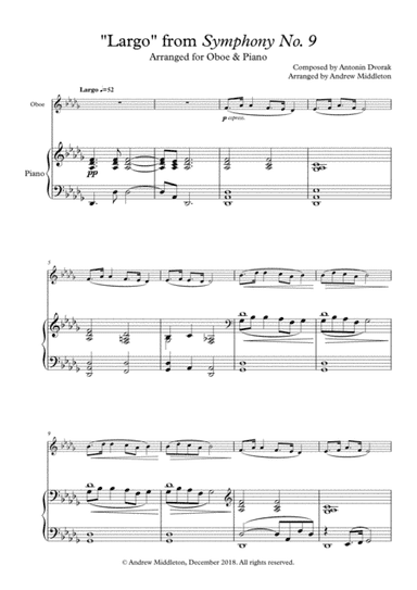 "Largo" from Symphony No. 9 arranged for Oboe & Piano (arr. Andrew Middleton)