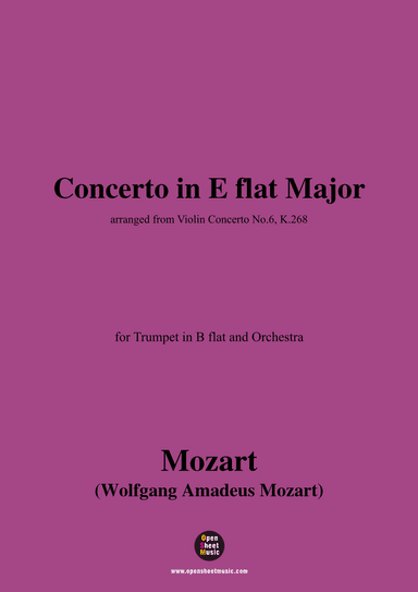 W. A. Mozart-Concerto in E flat Major,for Trumpet in B flat and Orchestra (arr. OSM Press)