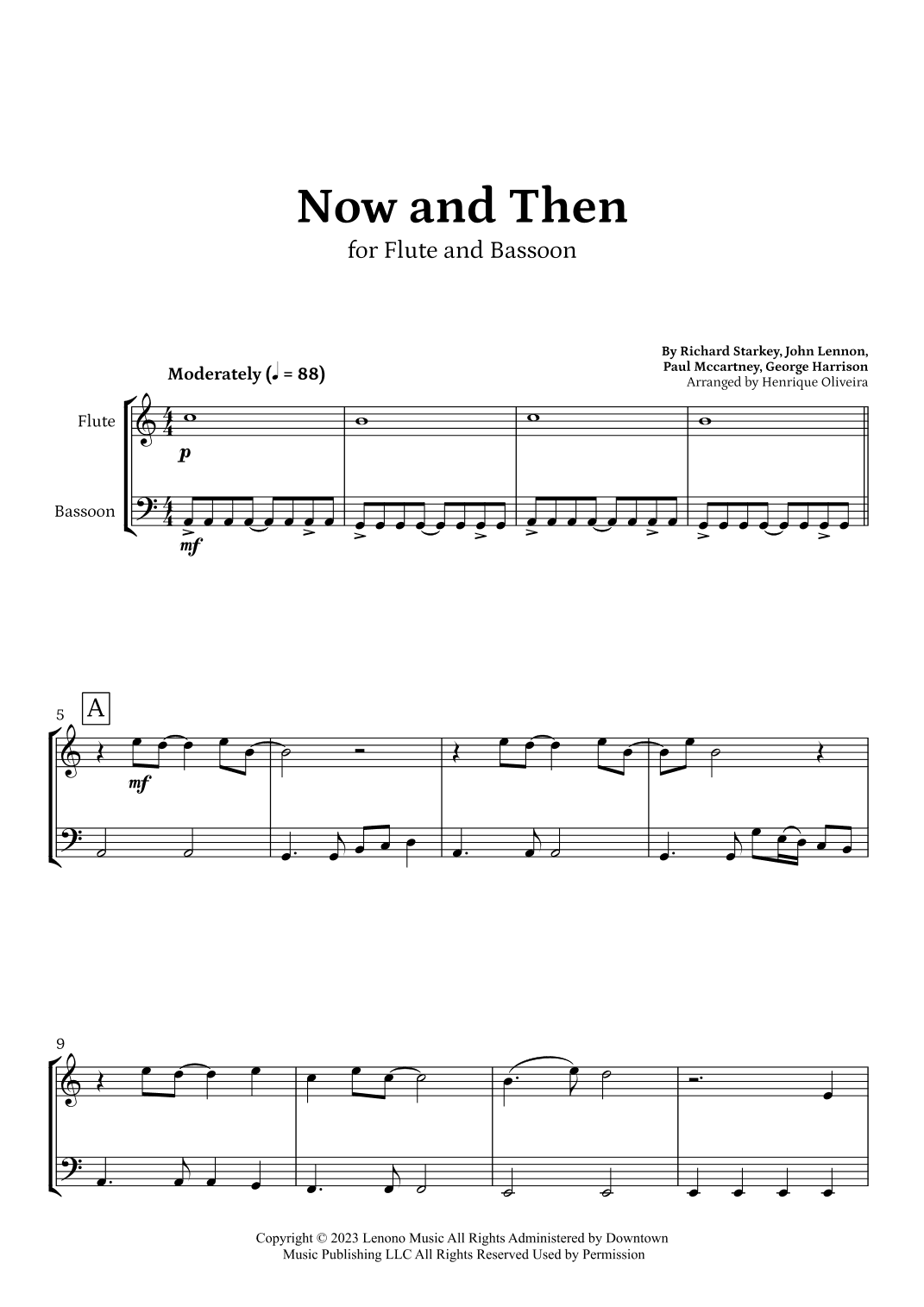 Now And Then (arr. Henrique Oliveira)