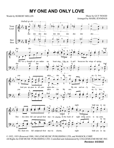 My One And Only Love (arr. Mark Jennings)