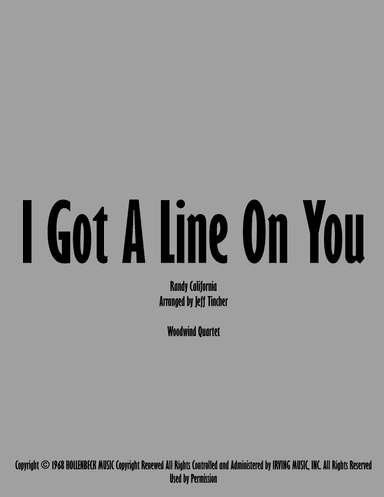 I Got A Line On You (arr. Jeff Tincher)