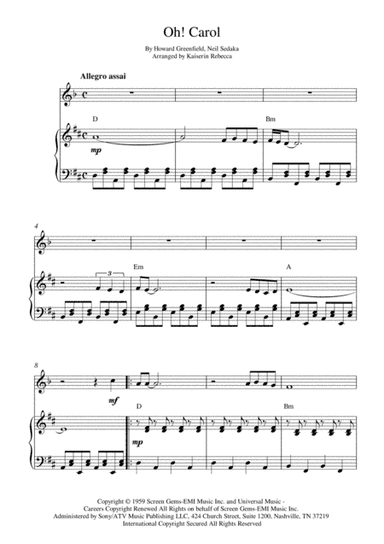 Oh! Carol (arr. Kaiserin Rebecca)
