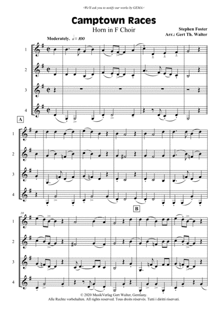 Camptown Races (arr. Gert Th. Walter)
