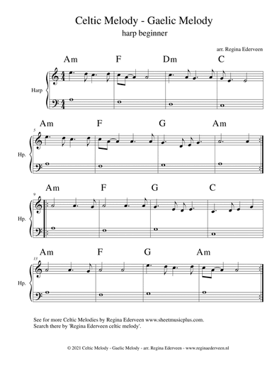 Celtic Melody - Gaelic Melody - harp beginner