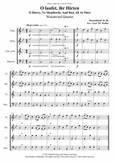 O Hurry, Ye Shepherds, And Run All At Once (arr. Gert Th. Walter)