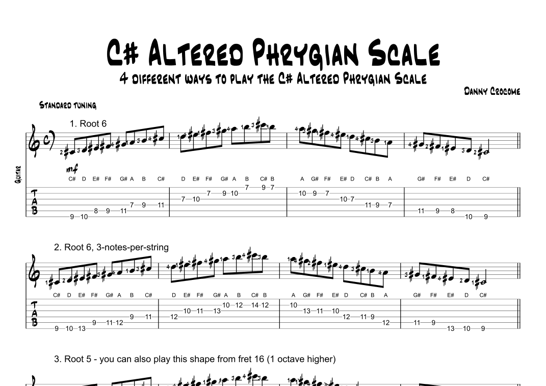 C# Altered Phrygian Scale (4 Ways to Play)
