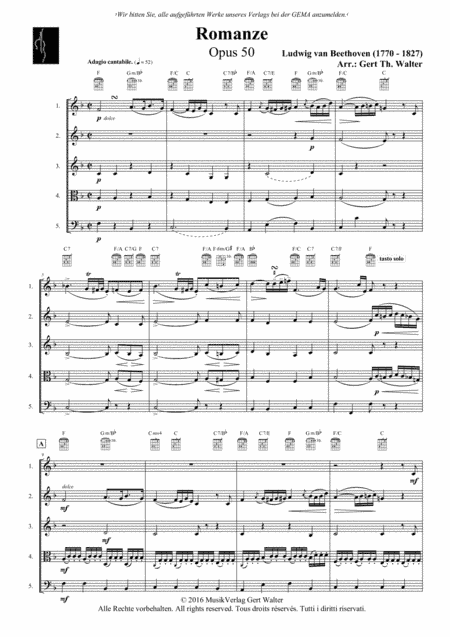 Romance op. 50 No. 2 (arr. Gert Th. Walter)
