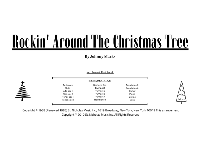 Rockin' Around The Christmas Tree - Score Only (arr. Leszek Kościółek)