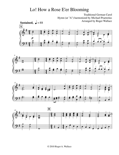 Lo! How a Rose E'er Blooming (arr. Roger Wallace)