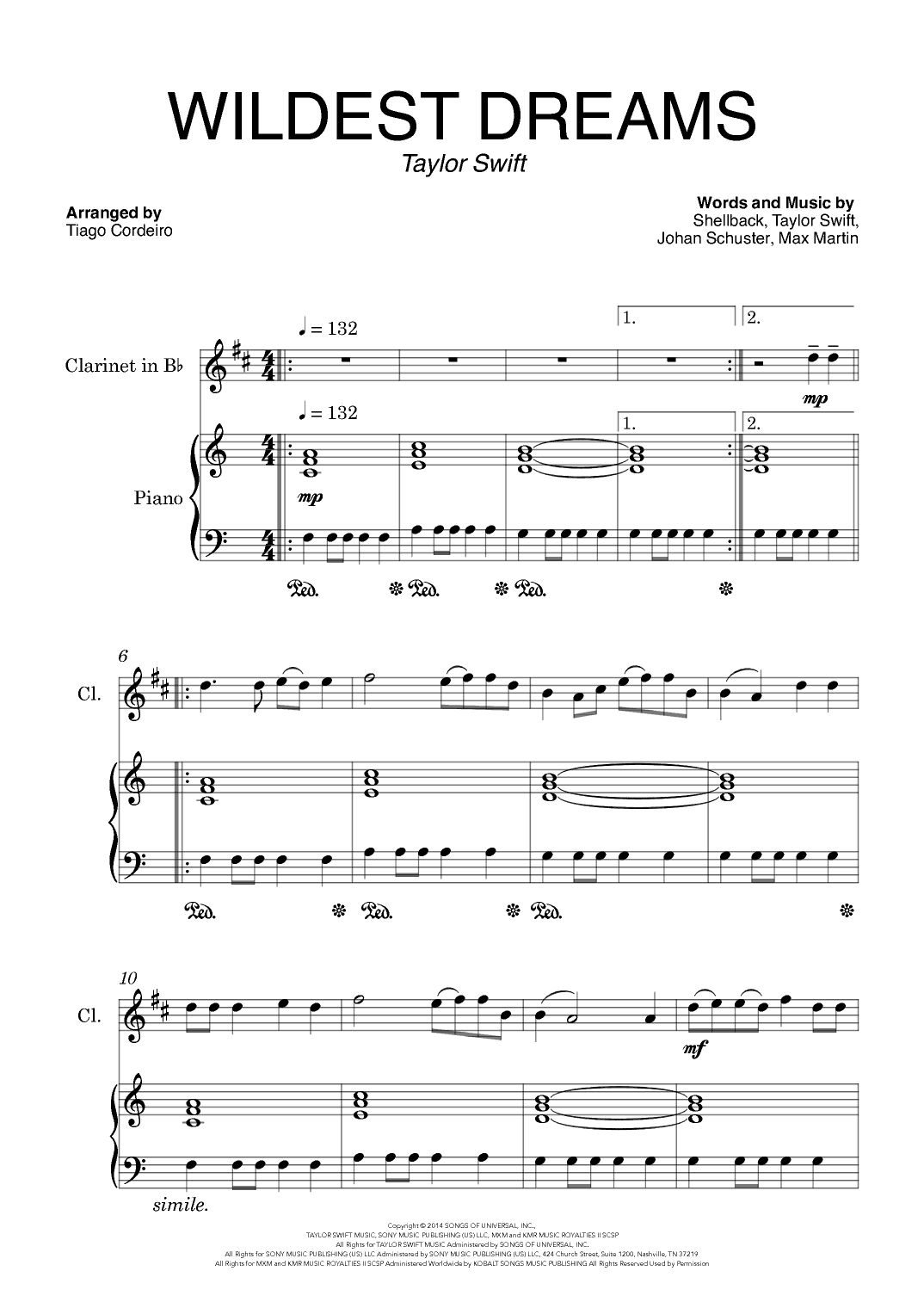 Wildest Dreams (arr. Tiago Cordeiro)