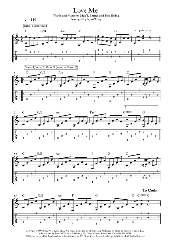 Love Me (arr. Ryan Wong)