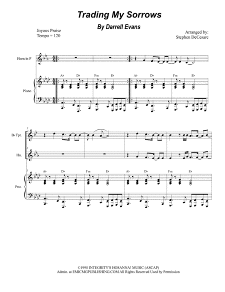 Trading My Sorrows (arr. Stephen DeCesare)
