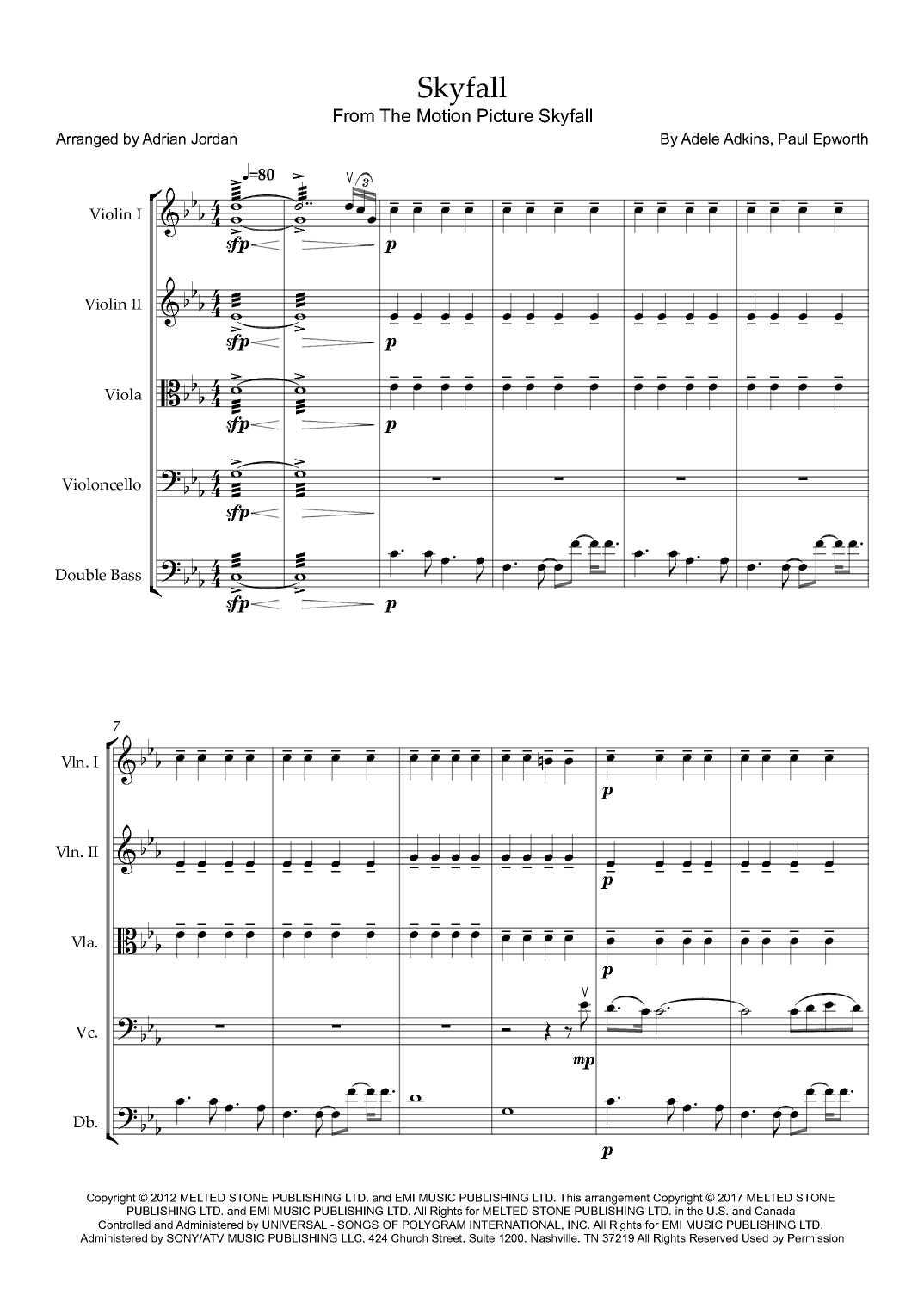 Skyfall (arr. Adrian Jordan)