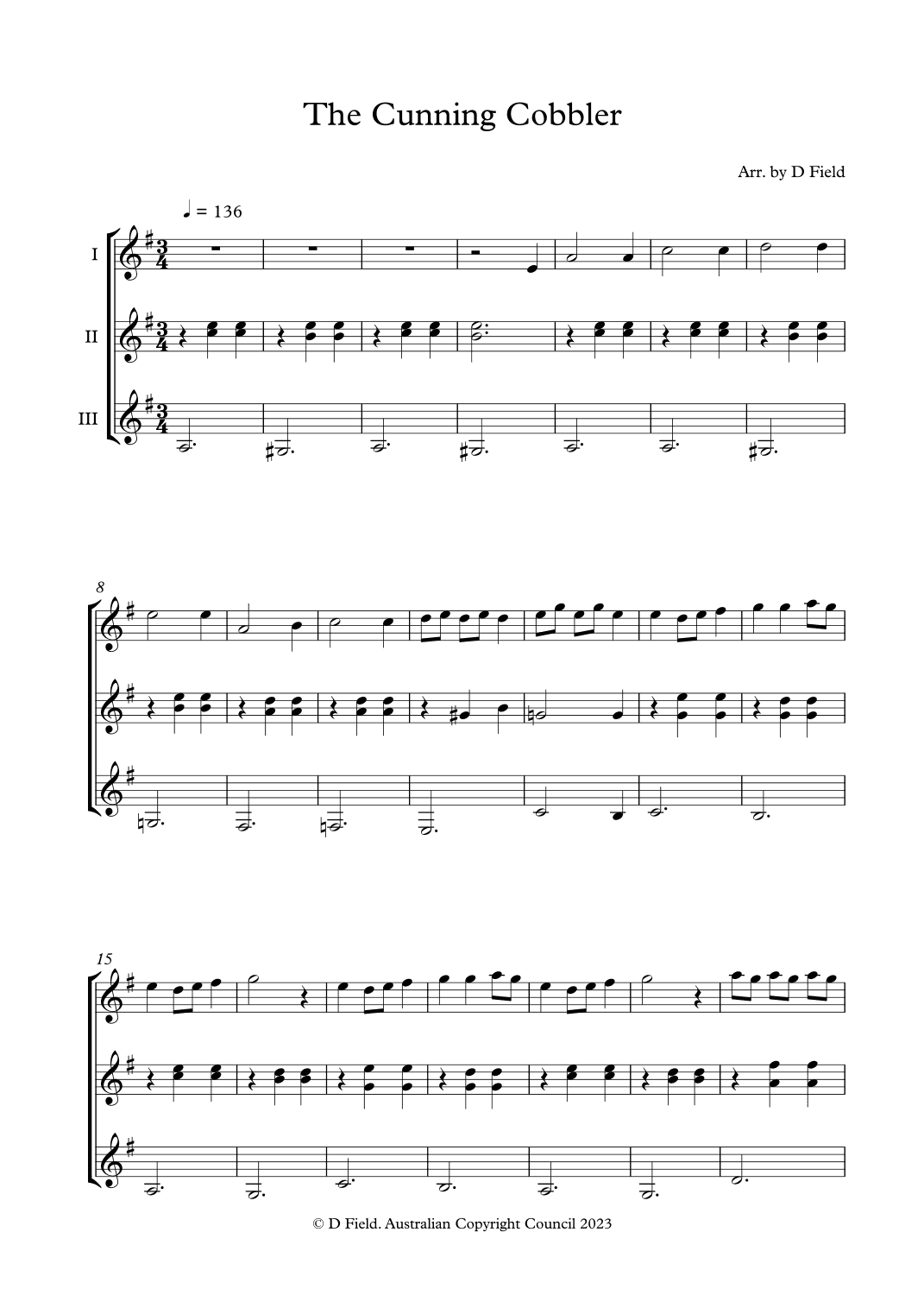The Cunning Cobbler (Guitar Ensemble) (arr. Daniel Field)