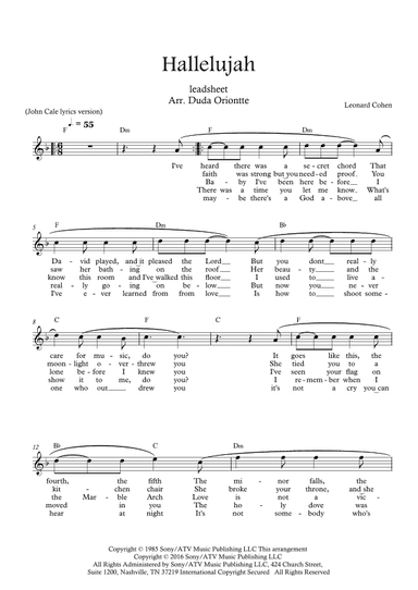 Hallelujah (arr. Duda Oriontte)