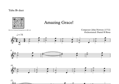 Amazing Grace How Sweet the sound - Easy Bb Tuba Duet (arr. Daniel H Rosa)