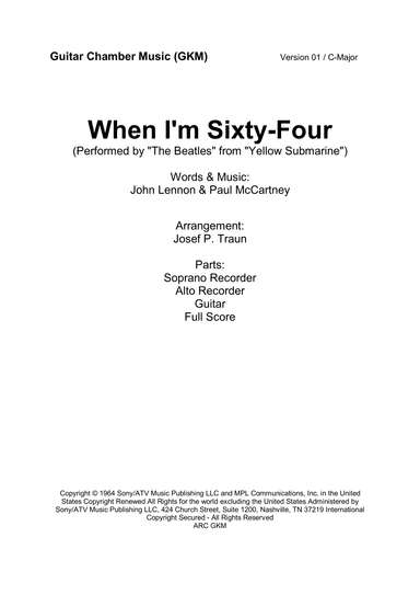 When I'm Sixty-four (arr. Josef Peter Traun)
