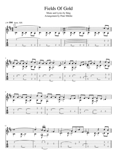 Fields Of Gold (arr. Peter Miklitz)
