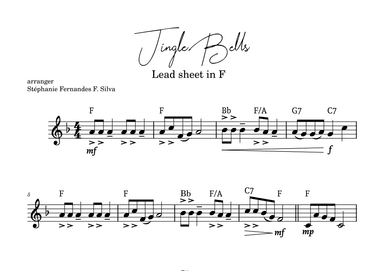 Jingle Bells - lead sheet in F (arr. Stéphanie Fernades F. Silva)