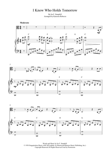 I Know Who Holds Tomorrow (arr. Kaiserin Rebecca)