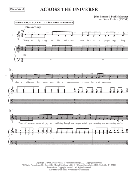 Across The Universe (arr. Kevin Robison)