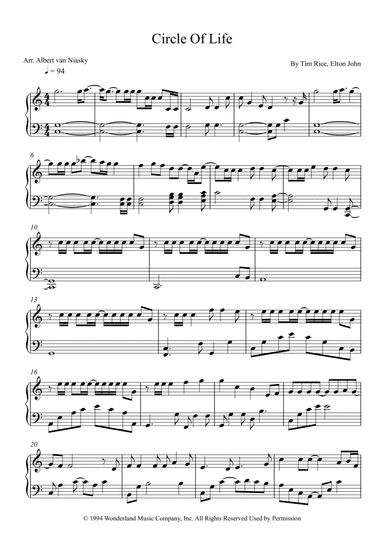 Circle Of Life (arr. Albert van Niasky)