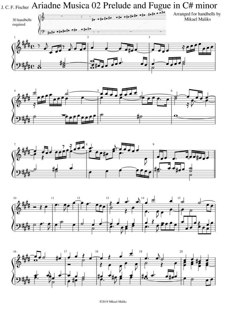 Ariadne Musica - 02 Prelude and Fugue in C-sharp minor (arr. Mikael Maliks)