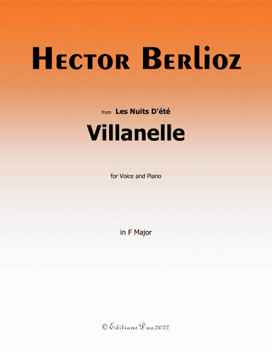 Villanelle, by Berlioz, in F Major (arr. Editions Dao)