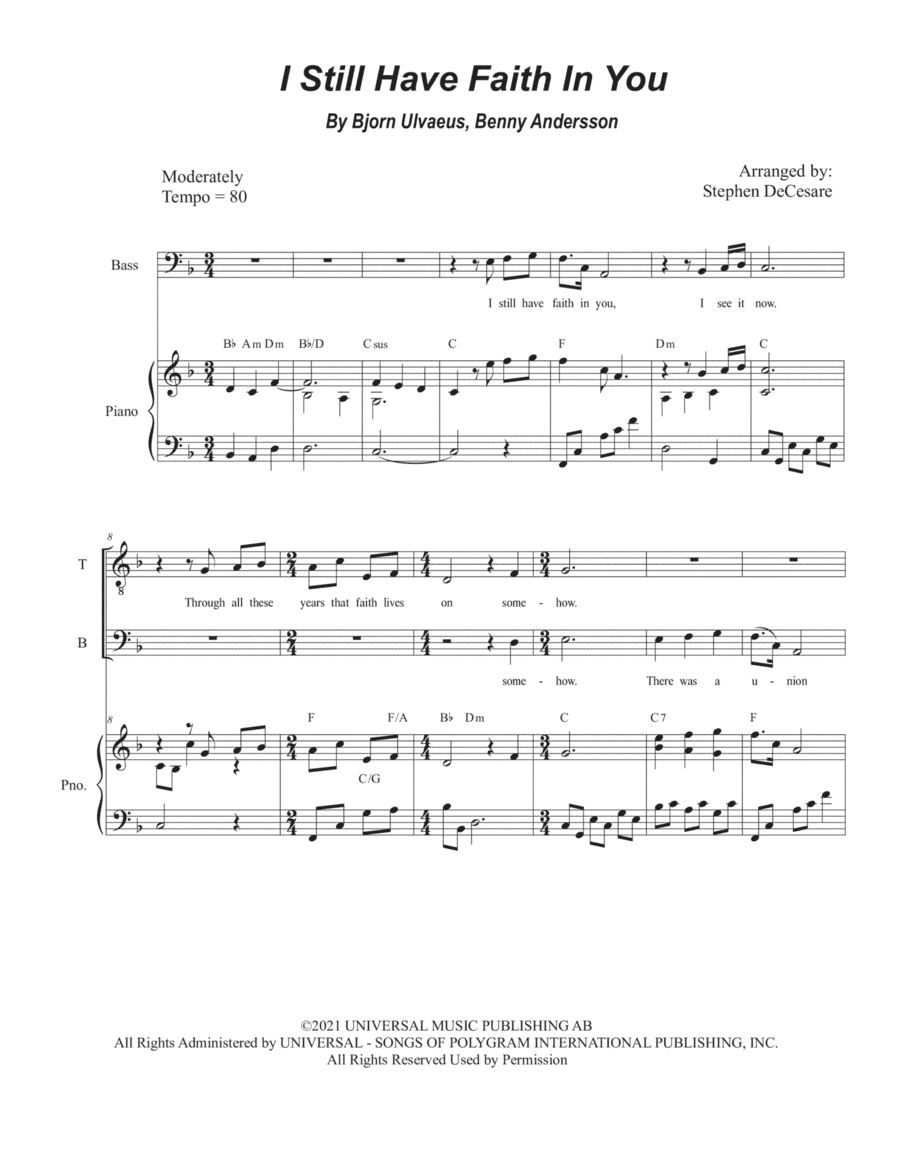 I Still Have Faith In You (arr. Stephen DeCesare)