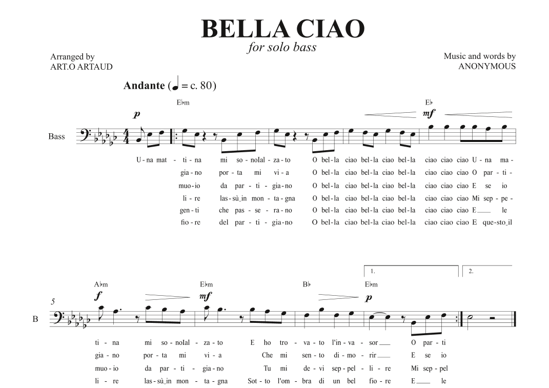 Bella Ciao (arr. Art.o Artaud)