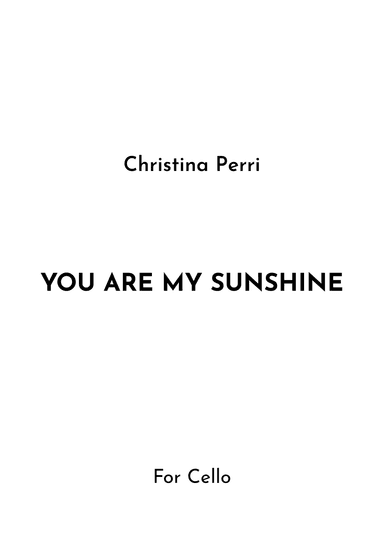You Are My Sunshine (arr. Jireh J.)