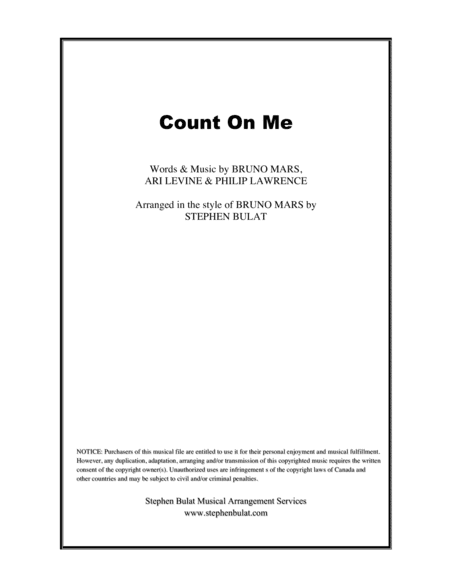 Count On Me (arr. Stephen Bulat)