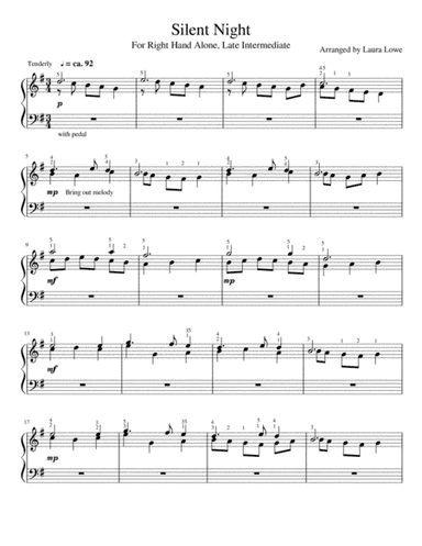 Silent Night for Right Hand Alone (arr. Laura Lowe)