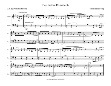 Der Rebbe Elimelech (the Rebbe Elimelech) (arr. Dominic Meccia)