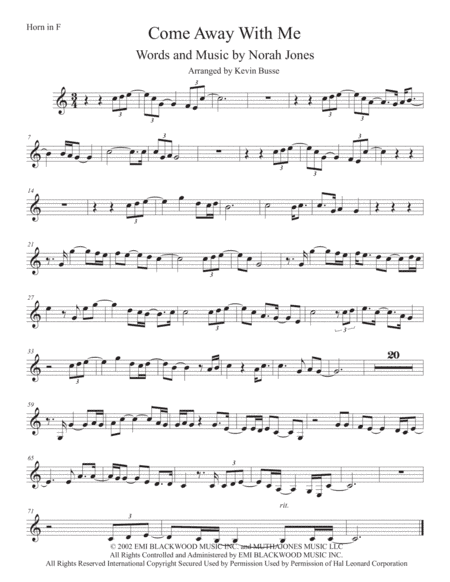 Come Away With Me (arr. Kevin Busse)