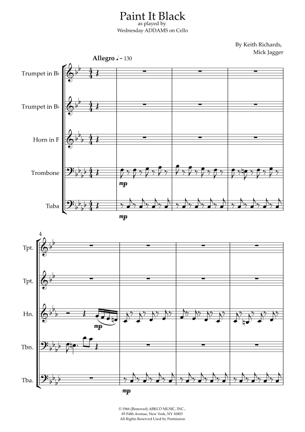 Paint It, Black (arr. Ryan Stott)