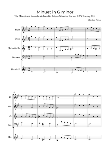 Minuet In G minor (arr. Alex Nunes Rodrigues)