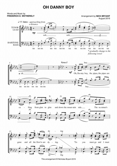 Oh Danny Boy (arr. Nick Bryant)